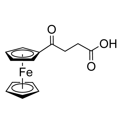 (3-Carboxy-1-oxopropyl)ferrocene structure diagram