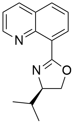(R)-4-Isopropyl-2-(quinolin-8-yl)-4,5-dihydrooxazole structure diagram