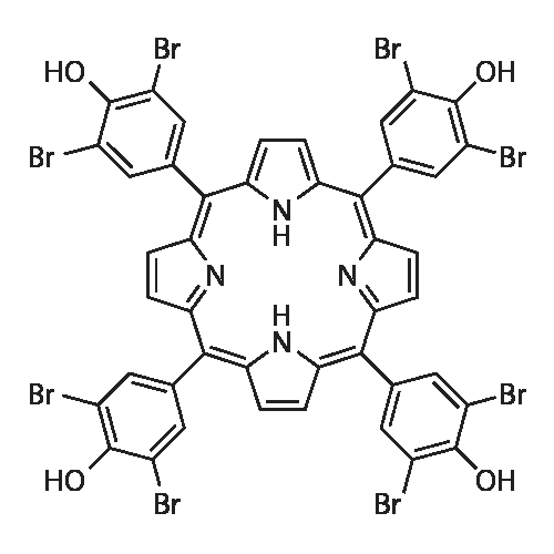 Tetra(3,5-dibromo-4-hydroxyphenyl)porphyrin structure diagram