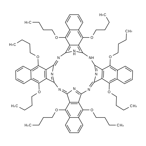 5,9,14,18,23,27,32,36-Octabutoxy-2,3-naphthalocyanine structure diagram