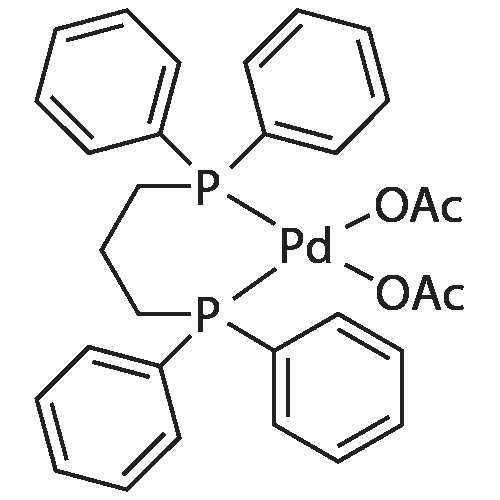 Diacetato(1,3-bis(diphenylphosphino)propane)palladium structure diagram