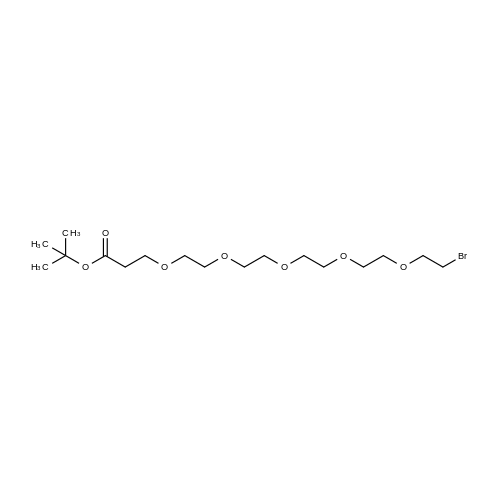 tert-Butyl 1-bromo-3,6,9,12,15-pentaoxaoctadecan-18-oate structure diagram
