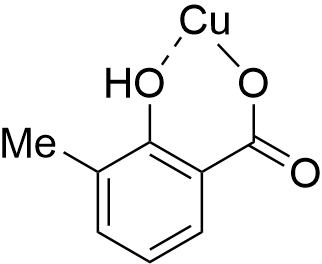 Copper(I) 2-hydroxy-3-methylbenzoate structure diagram