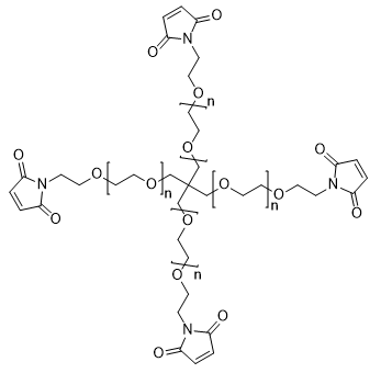 4-arm-PEG-Mal Mw10000 structure diagram
