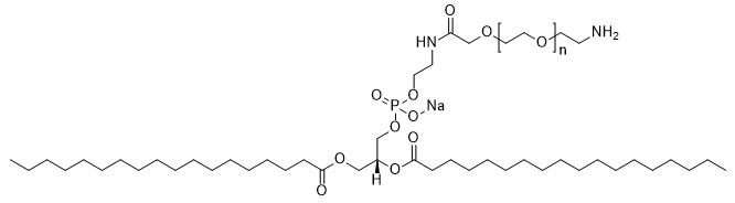 DSPE-PEG-Amine sodium salt, MW 5,000 structure diagram