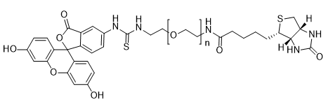 Fluorescein-PEG-Biotin, MW 2,000 structure diagram