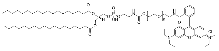 DSPE-PEG-Rhodamine, MW 3,400 structure diagram