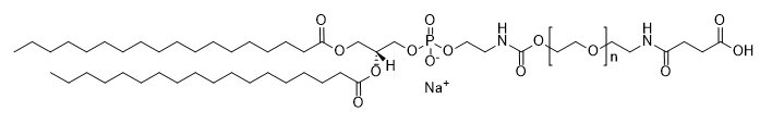 DSPE-PEG-COOH Na salt, MW 2,000 structure diagram