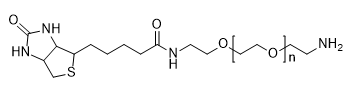 Biotin-PEG-amine (MW 3400) structure diagram