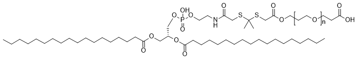 DSPE–thioketal–PEG(3K)-COOH structure diagram