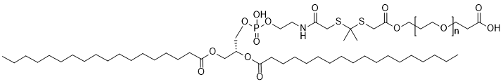 DSPE–thioketal–PEG(5K)-COOH structure diagram
