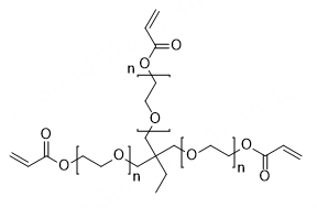 Poly Trimethylolpropane ethoxylate triacrylate structure diagram