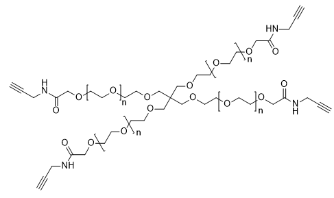 4arm-PEG-alkyne, MW 2,000 structure diagram