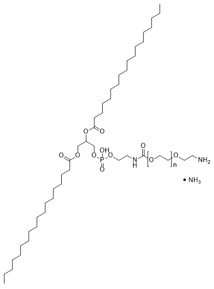DSPE-PEG-NH2 ammonium salt MW3400 structure diagram